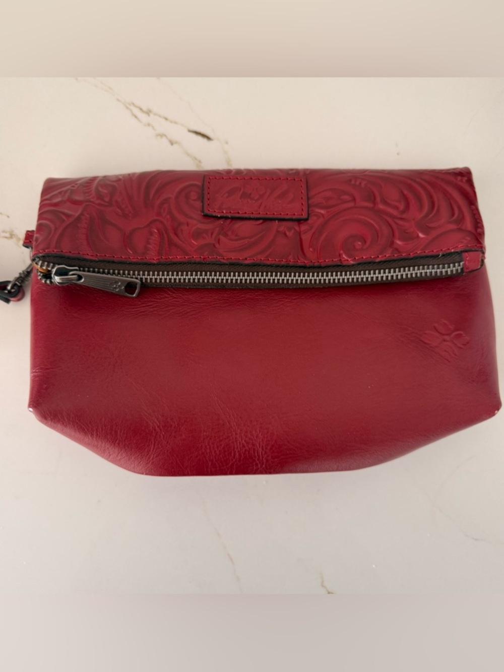 Patricia Nash Embossed Leather Wristlet in Deep Berry - Picture 3 of 5